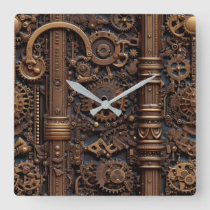 Relógio Quadrado Clock de Muro de Ursos Steampunk