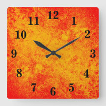 Clock de Parede Acrínica Vermelho Amarelo Laranja