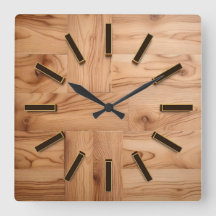 Clock de parede de esculpimento de madeira 3D