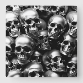 Relógio Quadrado Clock de Paredes de Pele Prateada LITE EXISTENTE