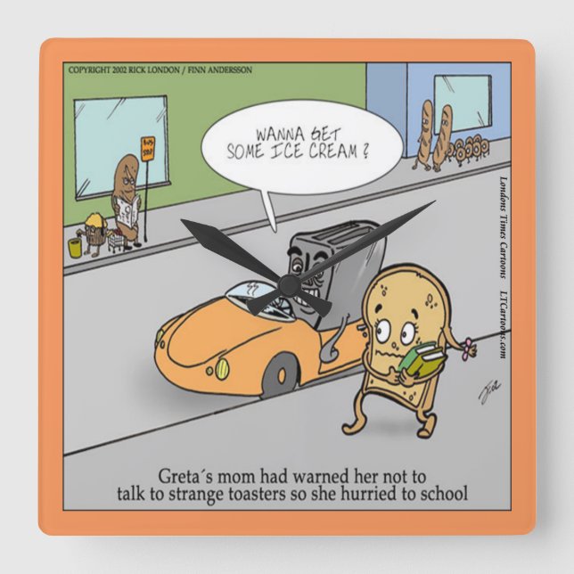 Relógio Quadrado Clock de Torre Engraçado Engraçado (Frente)