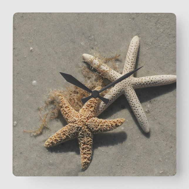 Relógio Quadrado Clocks de Parede da Praia (Frente)