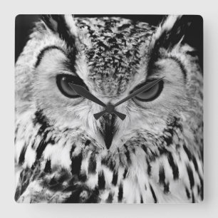 Relógio Quadrado Close Up Portrait Of Eurasian Eagle-owl