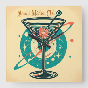 Relógio Quadrado Clube Martini Atômico