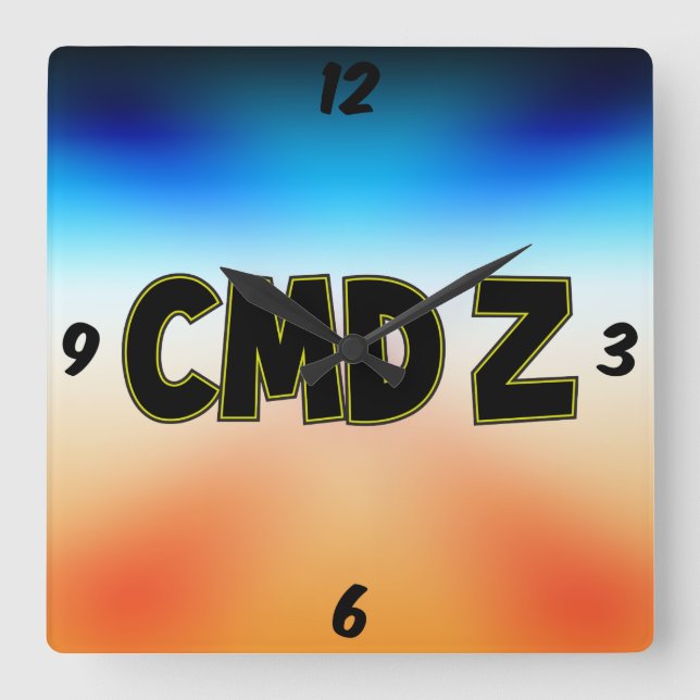 RELÓGIO QUADRADO CMD Z SQUARE WALL CLOCK (Frente)