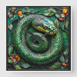 Relógio Quadrado Cobra Verde