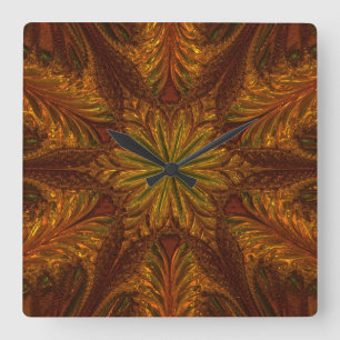 Relógio Quadrado Cobre brilhante do metallizer e folhas de vidro do