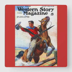 Relógio Quadrado cobrir da revista Western Story 1924