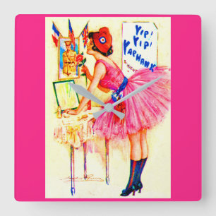 Relógio Quadrado cobrir de playbill Yip Yaphank de 1918