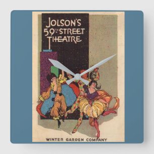 Relógio Quadrado cobrir do playbill do Al Jolson de 1923