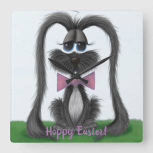 Relógio Quadrado Coelho da Páscoa móvel das Cinzas