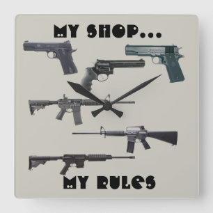 Relógio Quadrado Colagem de Armas