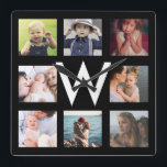 Relógio Quadrado Colagem de Fotos da Família Personalizada<br><div class="desc">Colagem de Fotos da Família Personalizada</div>