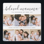 Relógio Quadrado Colagem de Fotos do Dia de as mães da Mãe, de Boni<br><div class="desc">Marque cada momento com o relógio da parede "Amada Mamma", onde o tempo é contado através dos momentos mais delicados das primeiras alegrias do casal da paternidade. Ao cimentar as fotos de Dia de as mães felizes, este relógio é um presente personalizado de Dia de as mães que celebra os...</div>