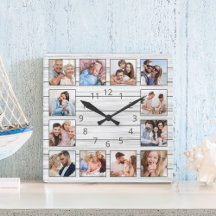 Colagem de Fotos Personalizadas em Madeira Cinza B
