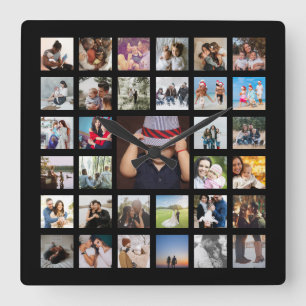 Relógio Quadrado Colagem de Modelo de Fotografia Personalizada