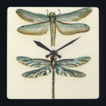 Relógio Quadrado Coleção de Dragonfly por Chariklia Zarris<br><div class="desc">Uma coleção de libélulas digna de qualquer coisa curiosa,  esta é uma peça impressionante de Chariklia Zarris. Coloque na parede ou dê como presente!</div>