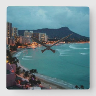 RELÓGIO QUADRADO COLEÇÃO DE HAVAÍ ALOHA