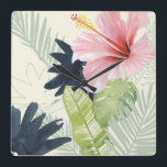 Relógio Quadrado Coleção Tropical Punch<br><div class="desc">Coleção Tropical Punch de Grace Popp</div>