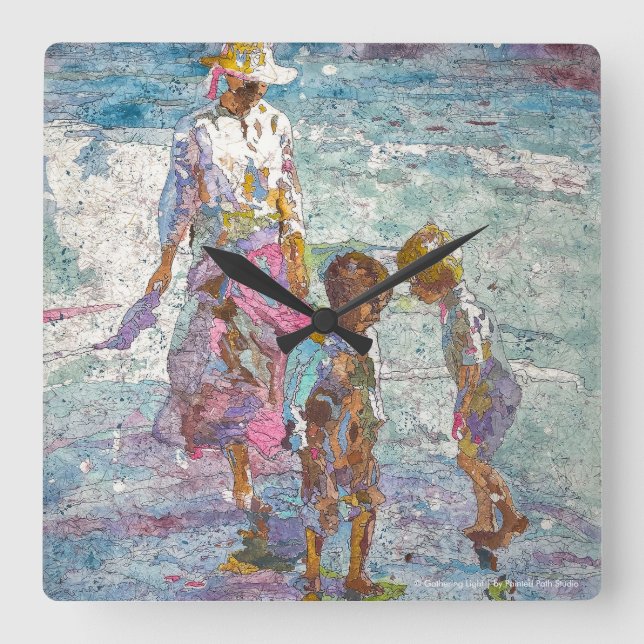 Relógio Quadrado Coletando Luz (Frente)