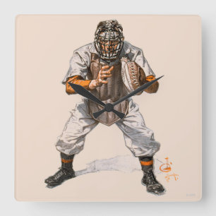 Relógio Quadrado Coletor do basebol