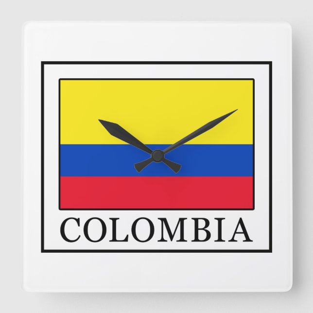 Relógio Quadrado Colômbia (Frente)