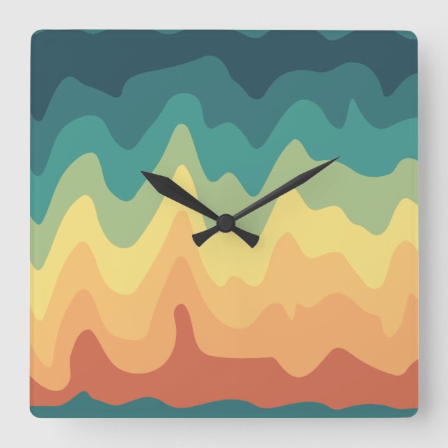Relógio Quadrado Color Wave Horizon (Frente)