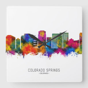 Relógio Quadrado Colorado Primavera Skyline