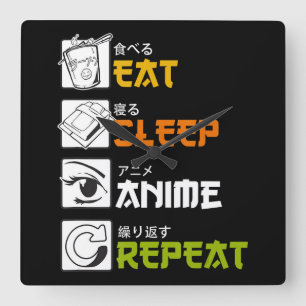 Relógio Quadrado Coma anime adormecido Repetir presente Ideia Cospl