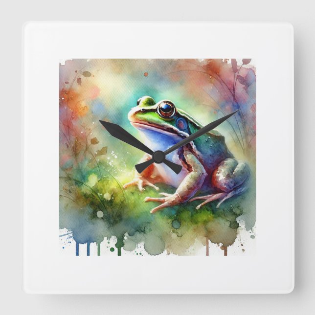 Relógio Quadrado Common frog 131024AREF112 - Watercolor (Frente)