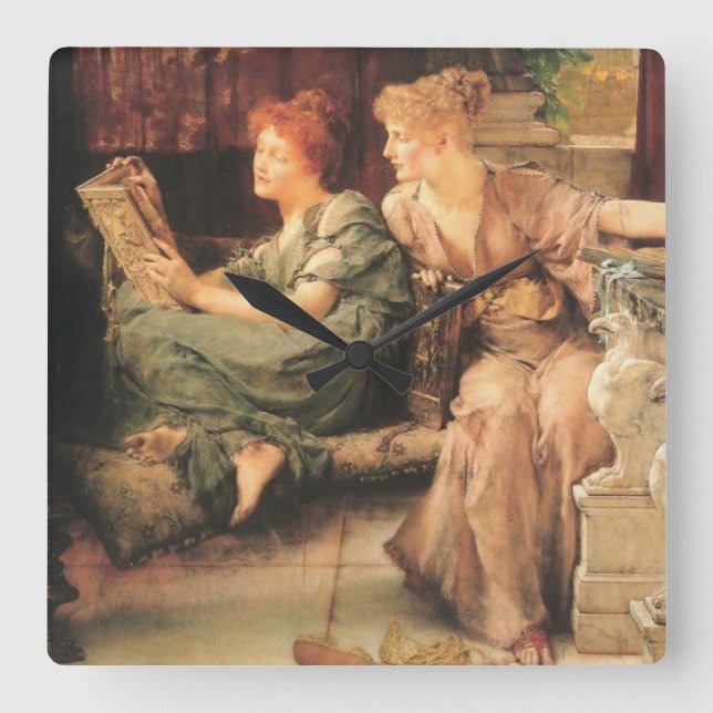 Relógio Quadrado Comparações de Lawrence Alma-Tadema (Frente)