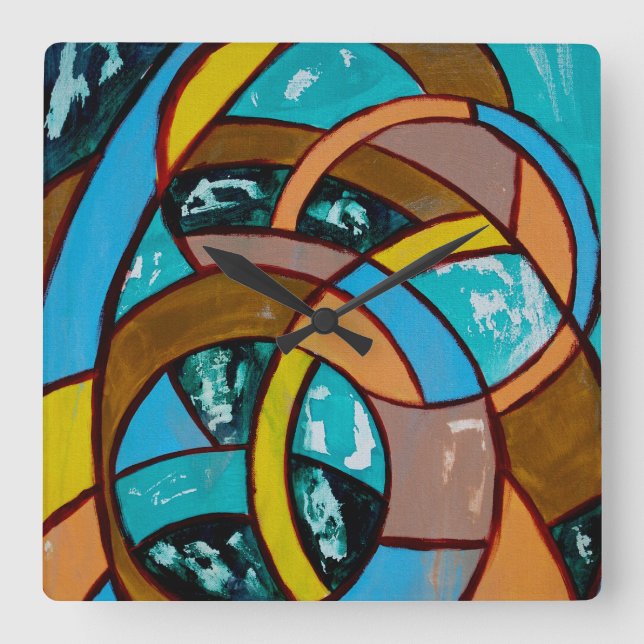 Relógio Quadrado Composição nº 8 de Michael Moffa (Frente)