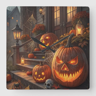 Relógio Quadrado Compre Decorações de Abóbora para Halloween   Únic
