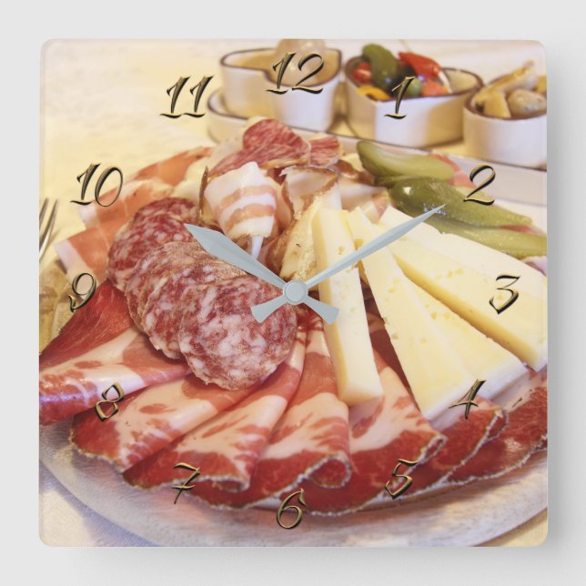 Relógio Quadrado Compro de linguiça (Frente)