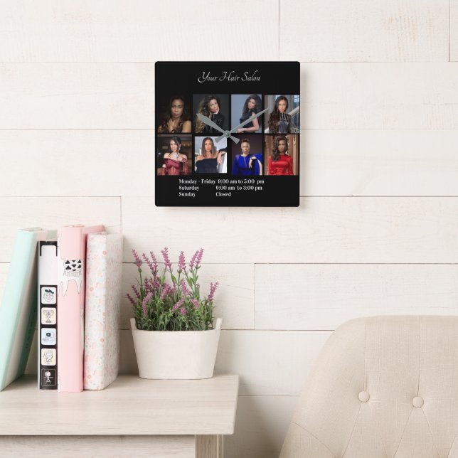 Relógio Quadrado Compro Salão de Cabelo e Beleza (Sala de leitura)