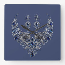 Conjunto de Joias de Cristal Tigre Prata Azul