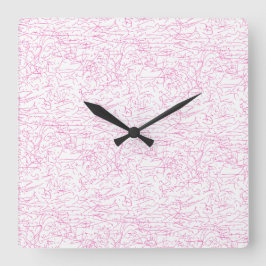 Relógio Quadrado Conjunto de Pastas de Arquivo Abstratas Rosa para