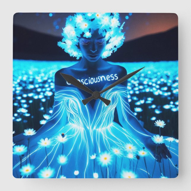 Relógio Quadrado Consciousness / Conciencia (Frente)
