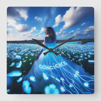 Relógio Quadrado Consciousness / Conciencia