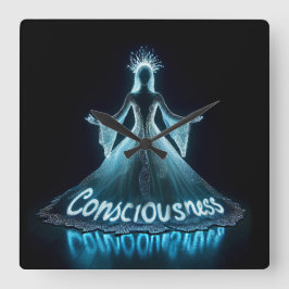 Relógio Quadrado Consciousness / Conciencia
