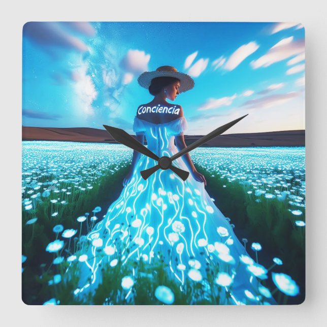 Relógio Quadrado Consciousness / Conciencia (Frente)
