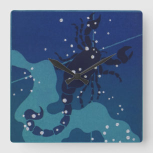 Relógio Quadrado Constelação de Escorpião, Astrologia do Zodíaco Vi