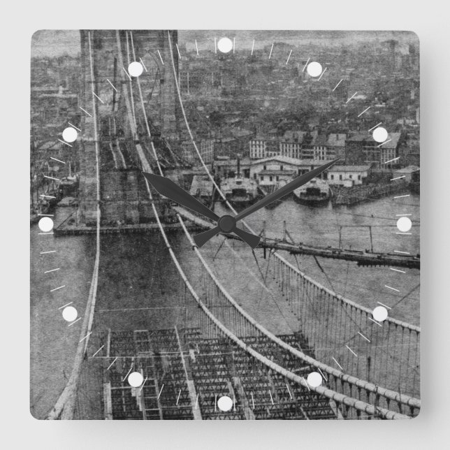 Relógio Quadrado construção de ponte de Brooklyn da Nova Iorque dos (Frente)