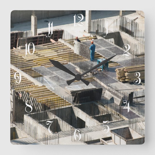 Relógio Quadrado Construction plant (Frente)