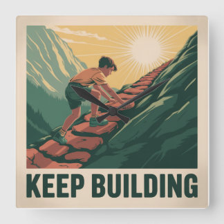 Relógio Quadrado Continuar Construindo