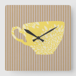 Relógio Quadrado Copo Moderno & Listras