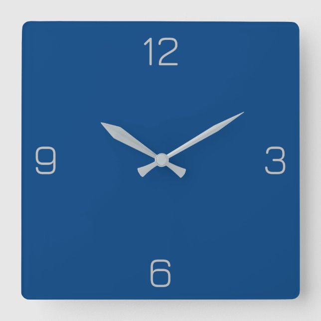 Relógio Quadrado Cor Azure Azure Azure Profundo 004080 - Adicionar  (Frente)