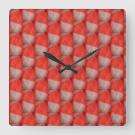 Relógio Quadrado cor laranja e branca