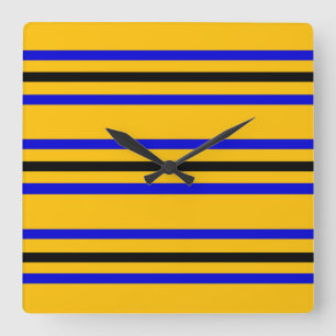 Relógio Quadrado Cores da bandeira de Barbados