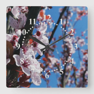 Relógio Quadrado Cores da primavera